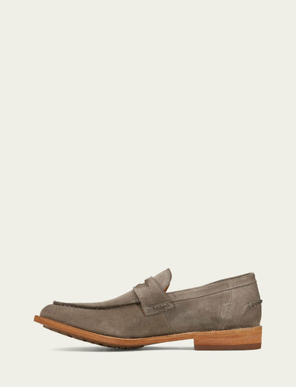FRYE Men’s Steel Suede Tyler Flex Penny Casual Leather Shoes