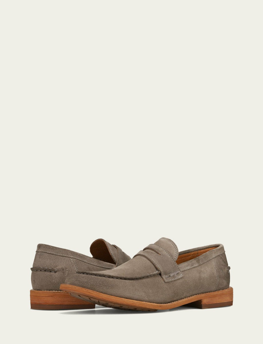 FRYE Men’s Steel Suede Tyler Flex Penny Casual Leather Shoes