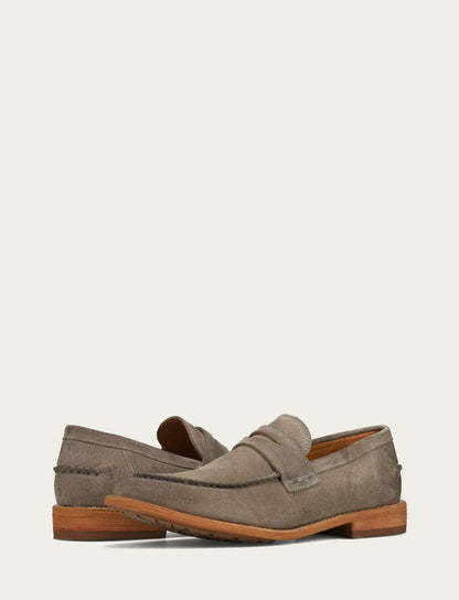 FRYE Men’s Steel Suede Tyler Flex Penny Casual Leather Shoes