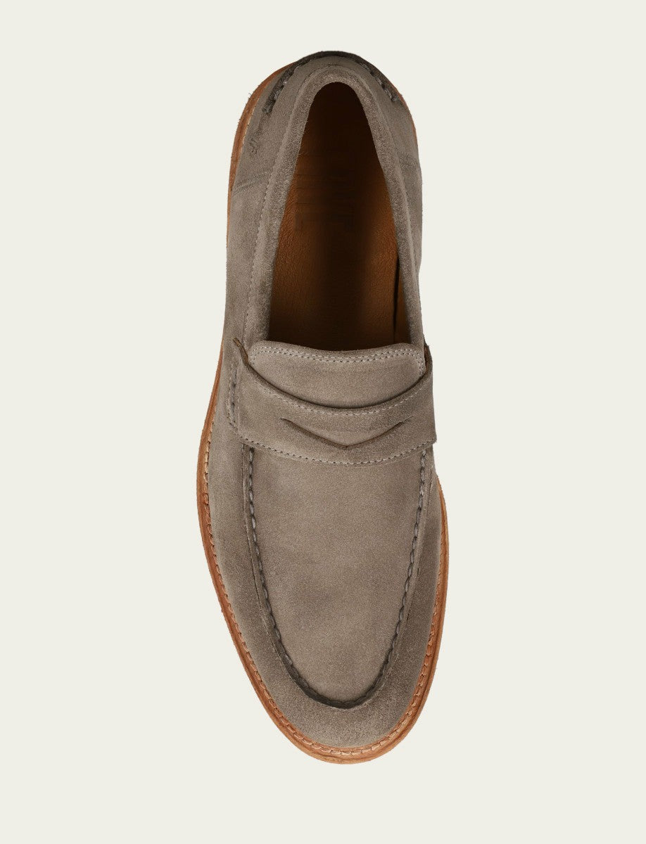 FRYE Men’s Steel Suede Tyler Flex Penny Casual Leather Shoes