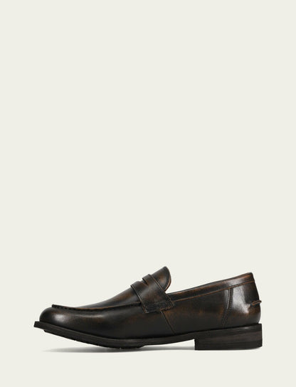 FRYE Men's Brown Brush Off Tyler Flex Penny Loafer