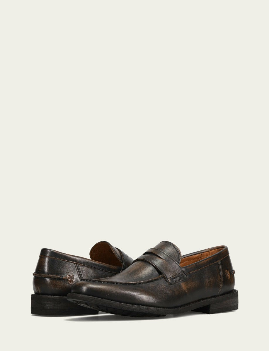 FRYE Men's Brown Brush Off Tyler Flex Penny Loafer