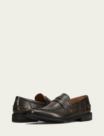 FRYE Men's Brown Brush Off Tyler Flex Penny Loafer