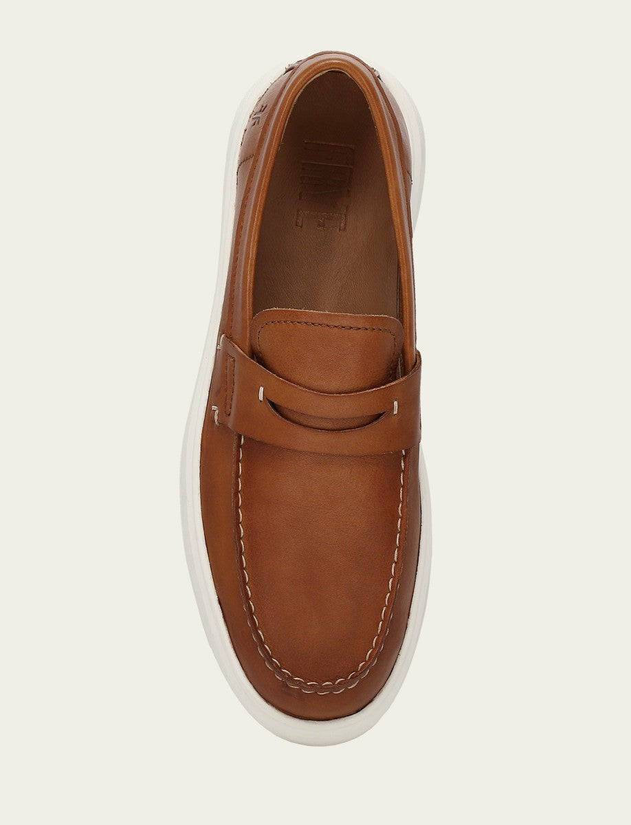 FRYE Men’s Caramel Beau Penny Leather Sneakers