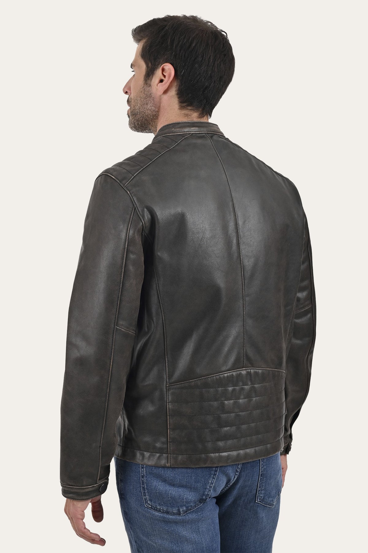 FRYE Men's Dark Brown Rustler Racer Jacket