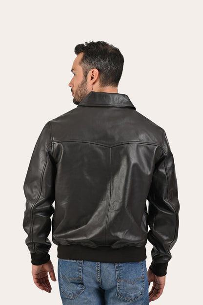 FRYE Men’s Dark Brown Dusty Trucker Leather Jacket