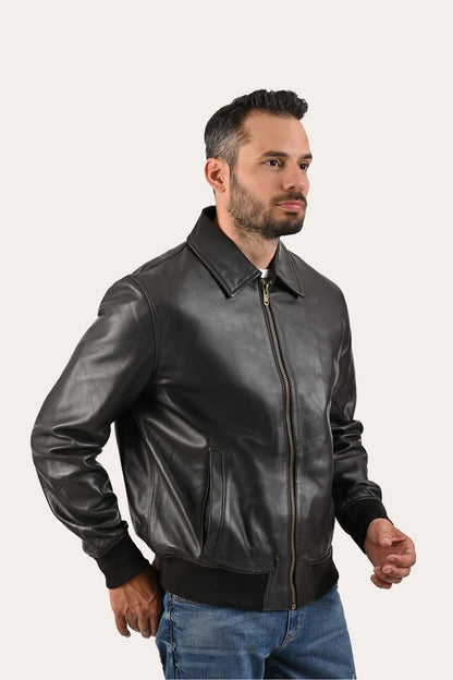 FRYE Men’s Dark Brown Dusty Trucker Leather Jacket