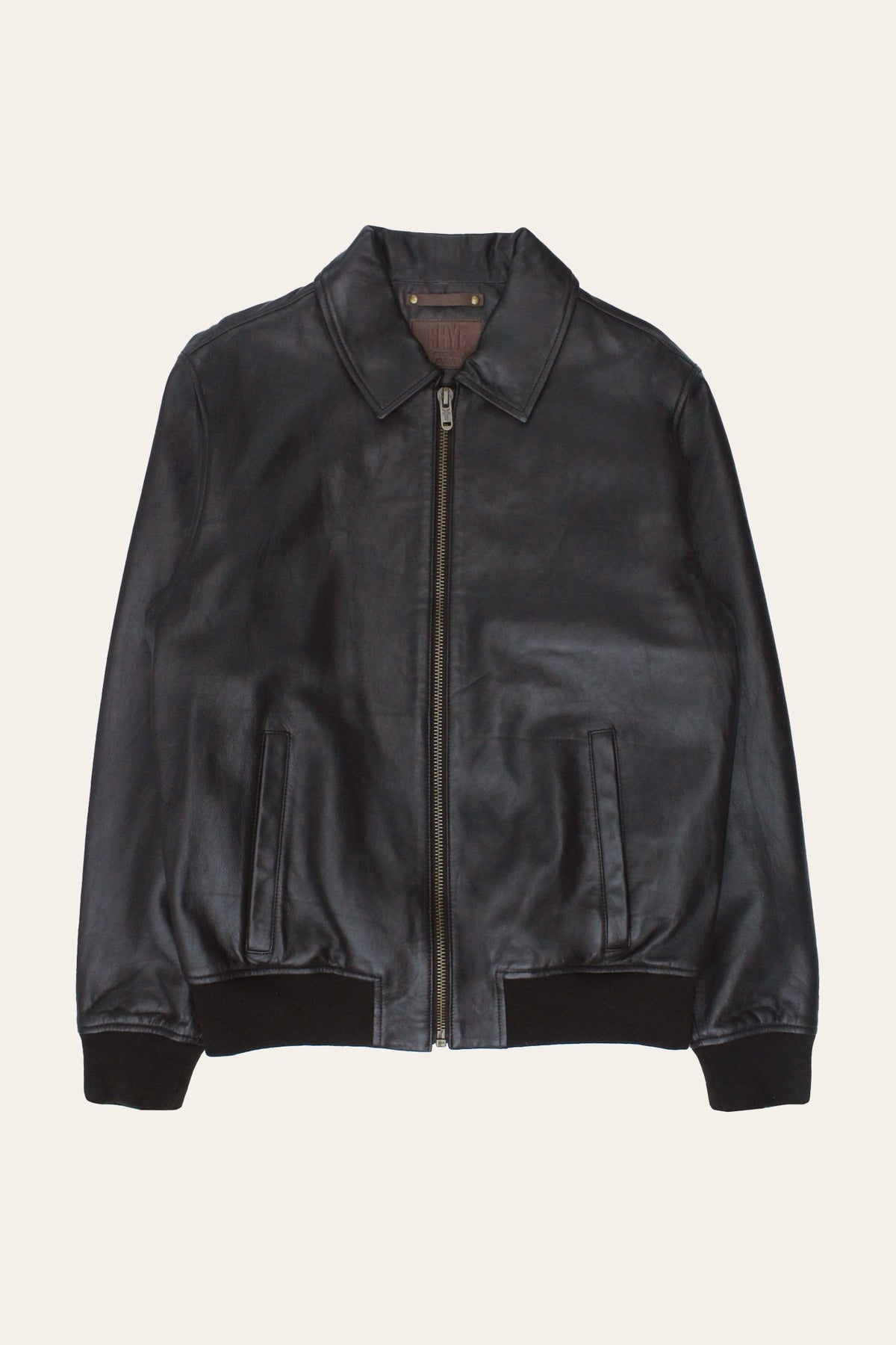 FRYE Men’s Dark Brown Dusty Trucker Leather Jacket