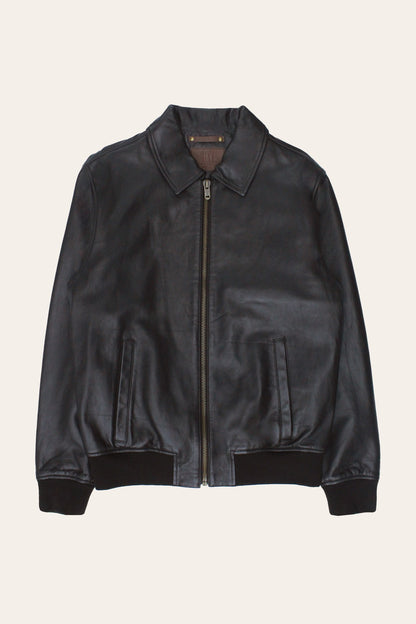 FRYE Men’s Dark Brown Dusty Trucker Leather Jacket