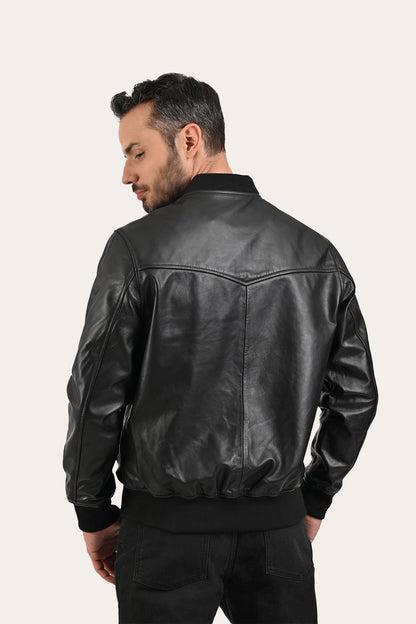 FRYE Men's Black Nashville Leather Jacket
