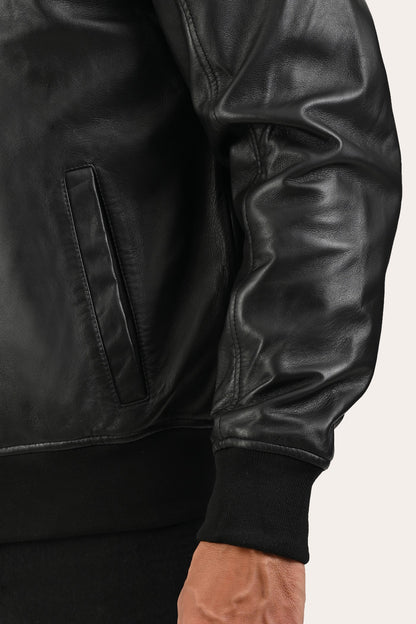FRYE Men's Black Nashville Leather Jacket