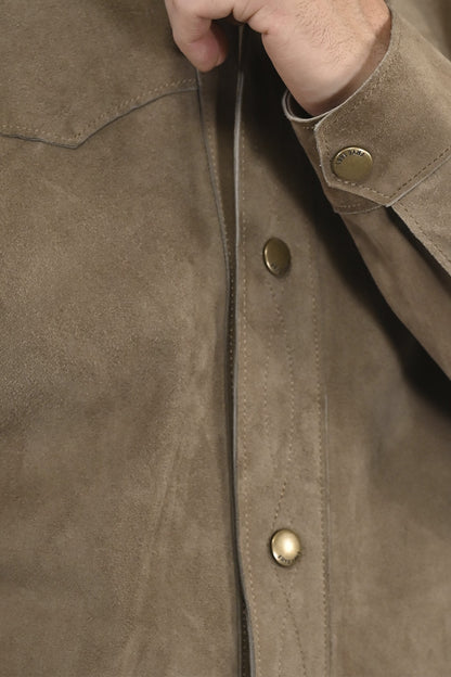 FRYE Men’s Taupe Judd Suede Shacket