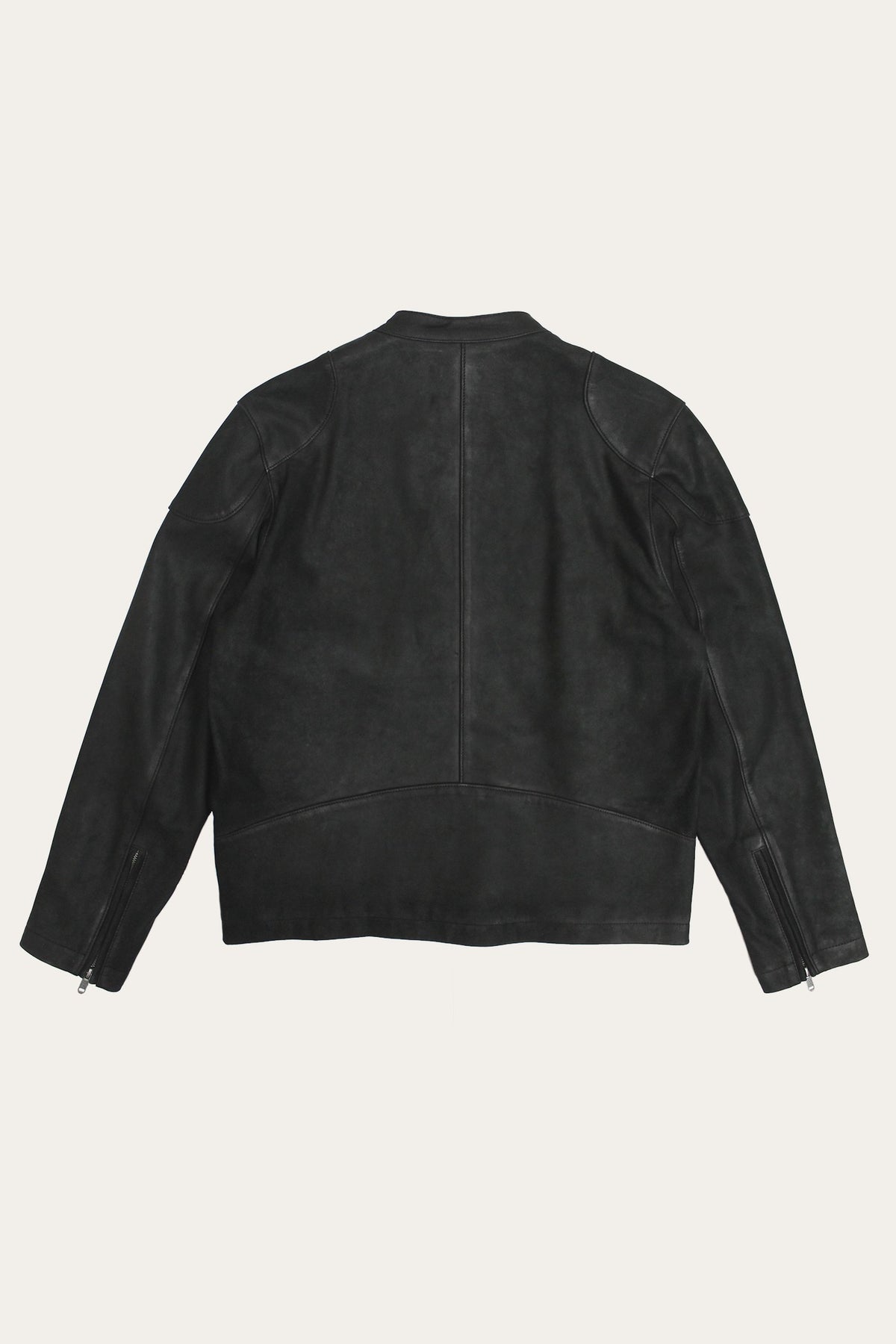 FRYE Men’s Black Gannon Lamb Leather Racer Jacket