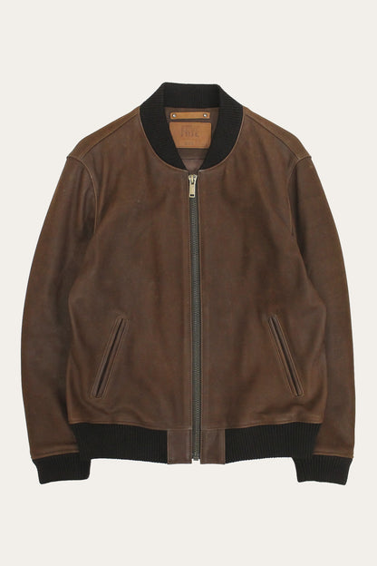 FRYE Men's Moka Tobacco Colt Bomber Jacket