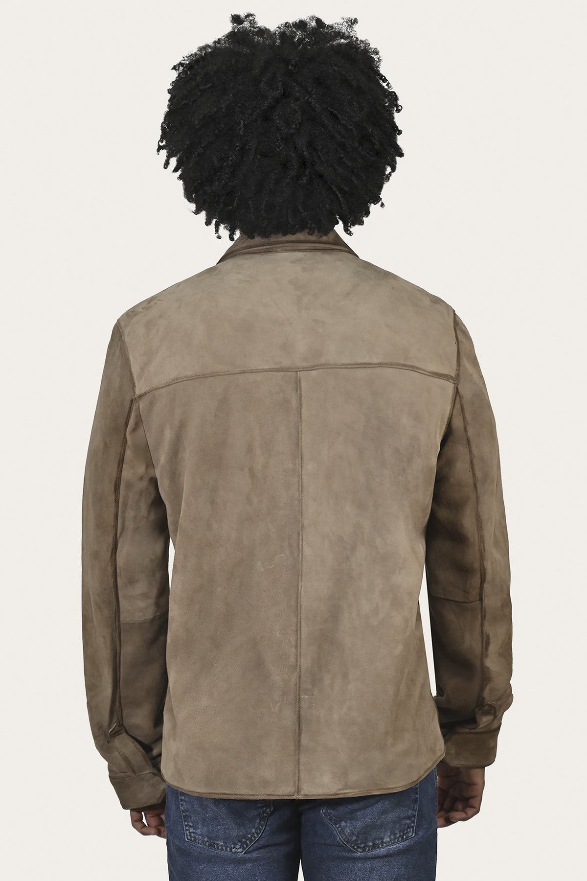 FRYE Men’s Taupe Brock Suede Utility Shacket