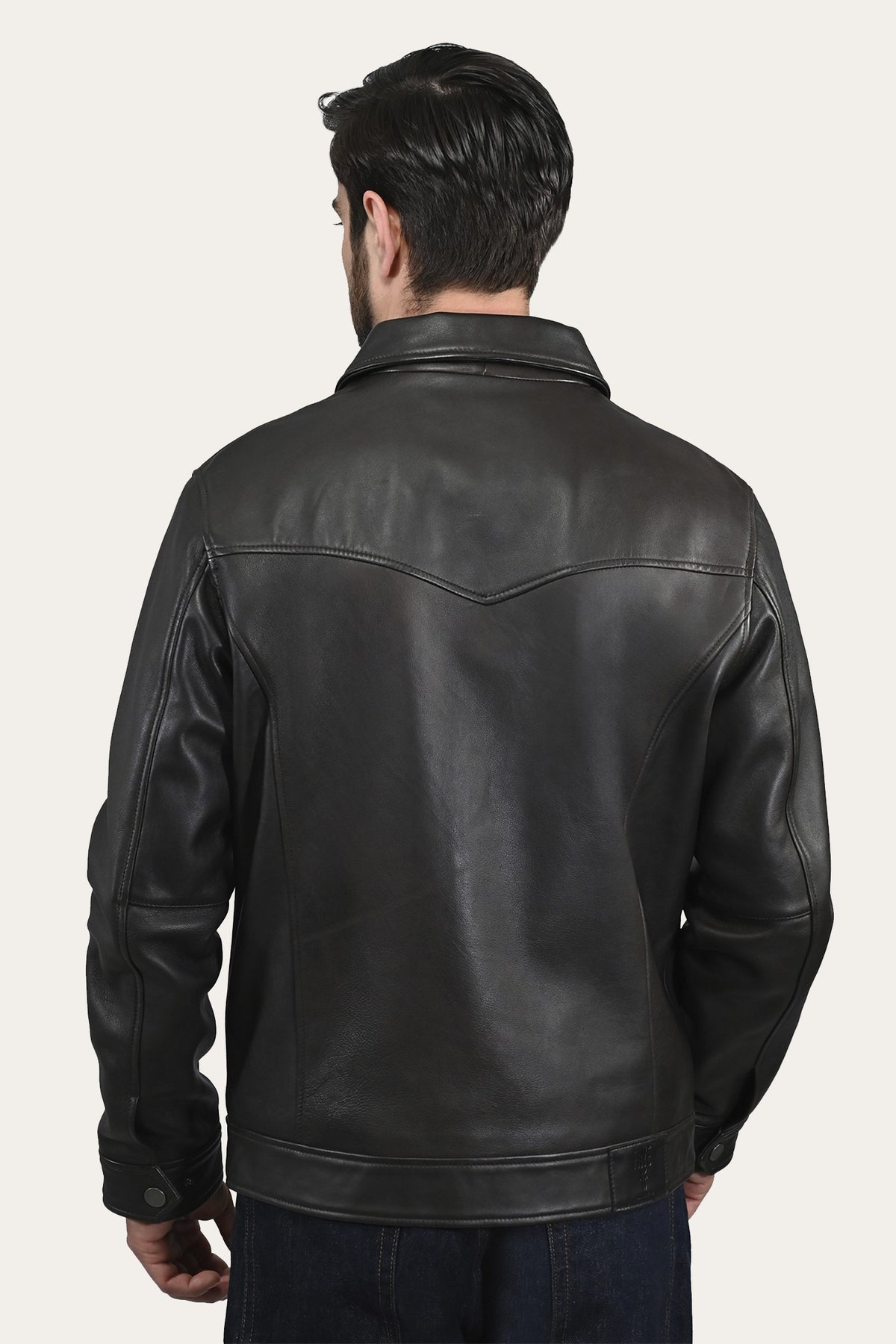 FRYE Men's Dark Brown Ruffian Trucker Jacket