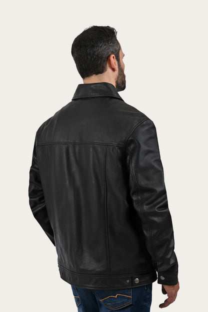 FRYE Black Baxter Trucker Jacket