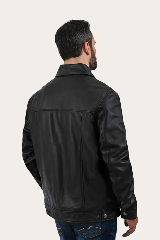 FRYE Black Baxter Trucker Jacket