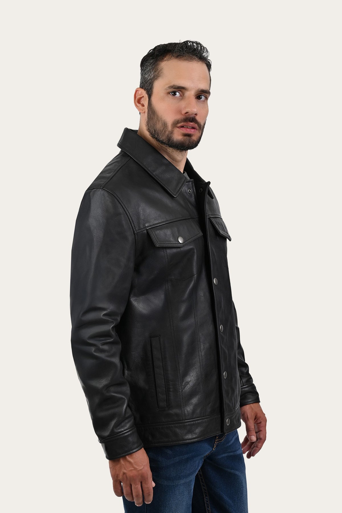 FRYE Black Baxter Trucker Jacket