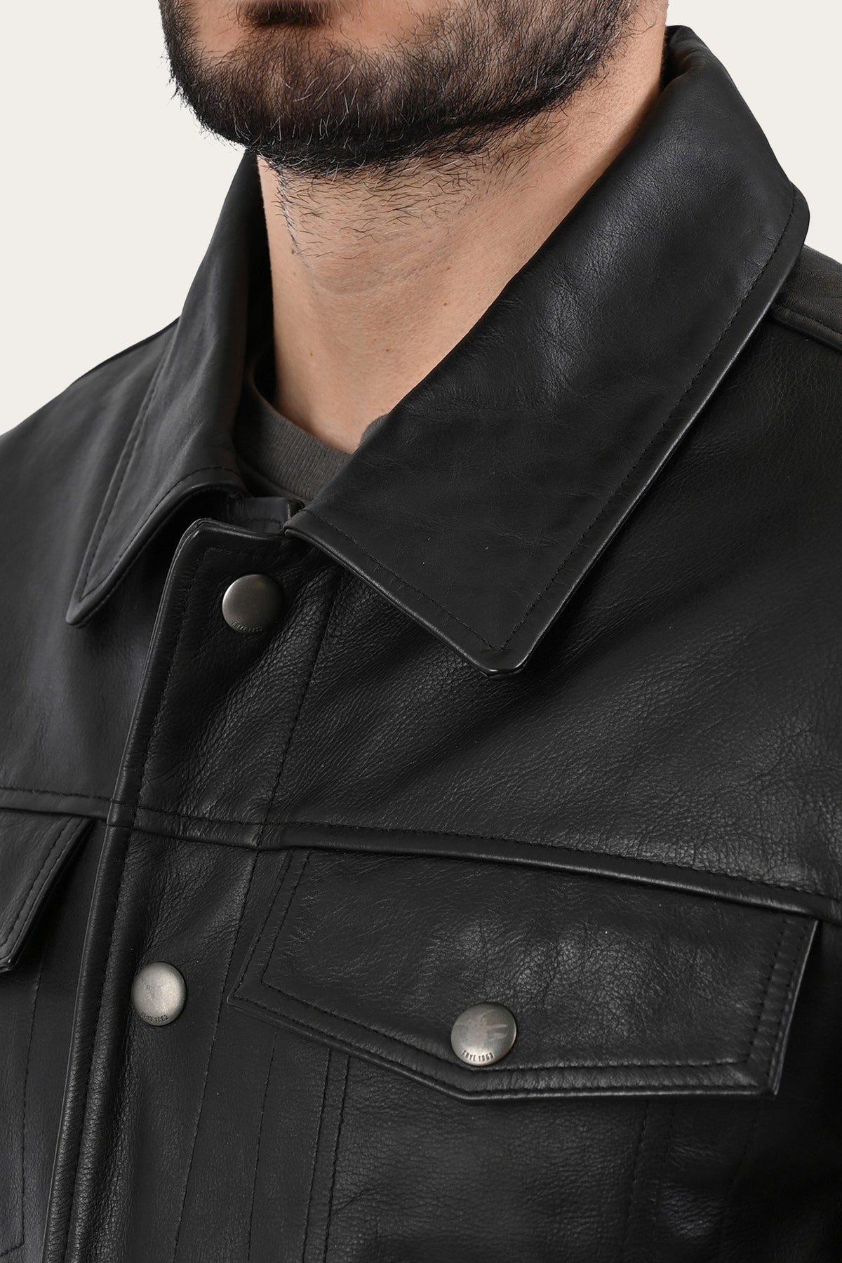 FRYE Black Baxter Trucker Jacket