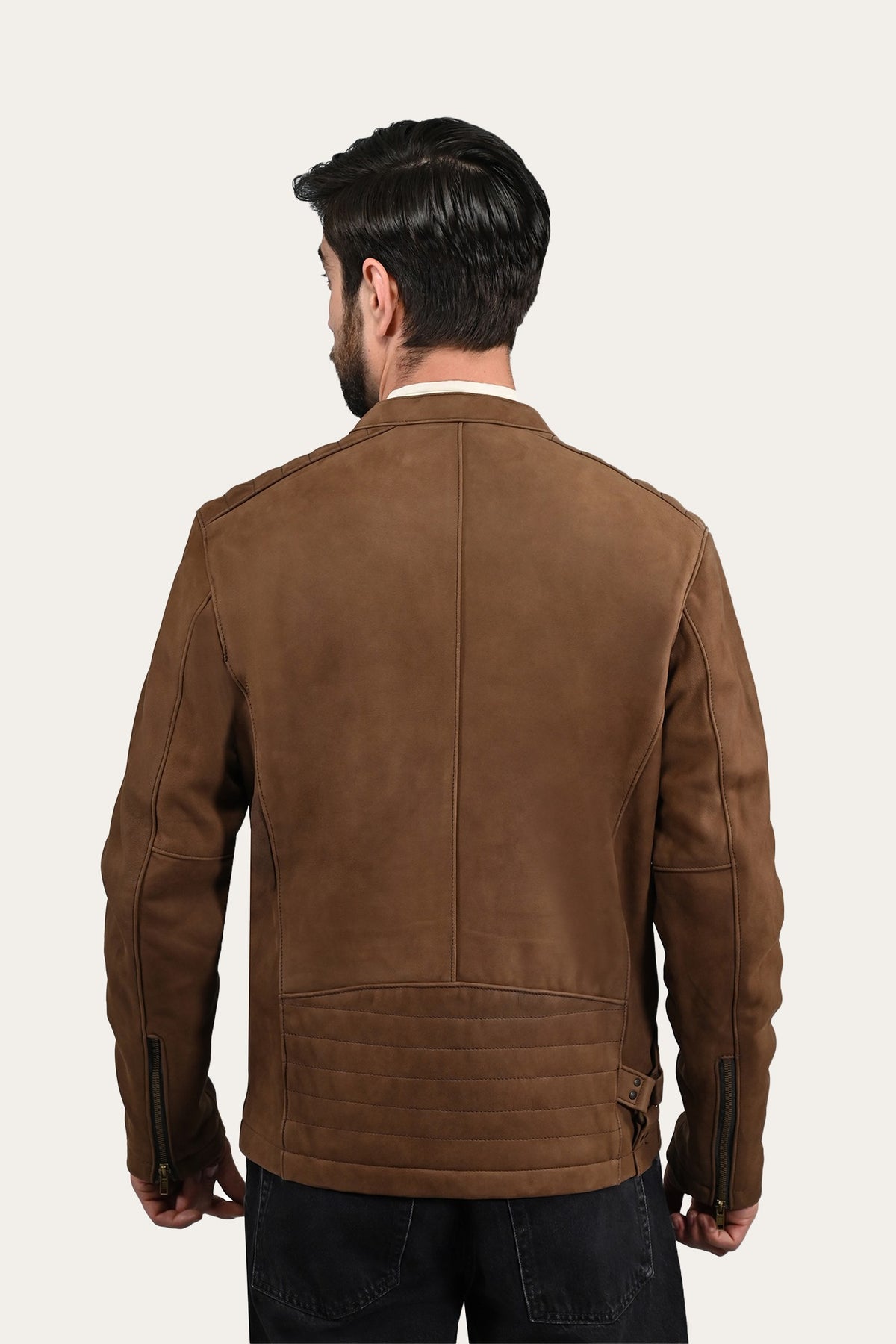 FRYE Men’s Tobacco Desert Racer Leather Jacket