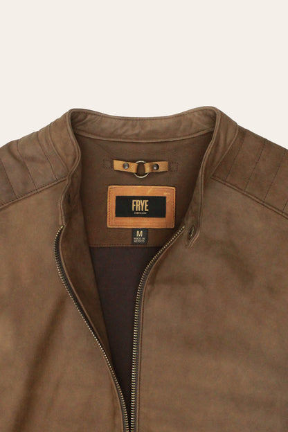 FRYE Men’s Tobacco Desert Racer Leather Jacket