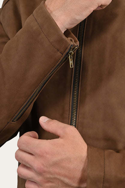 FRYE Men’s Tobacco Desert Racer Leather Jacket