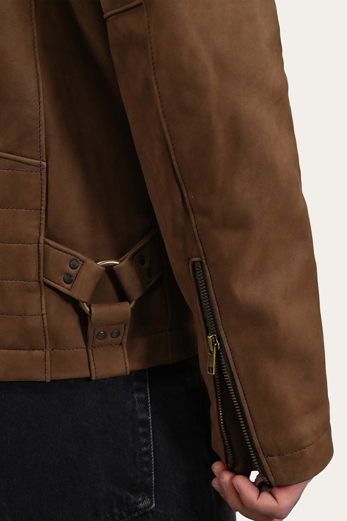 FRYE Men’s Tobacco Desert Racer Leather Jacket