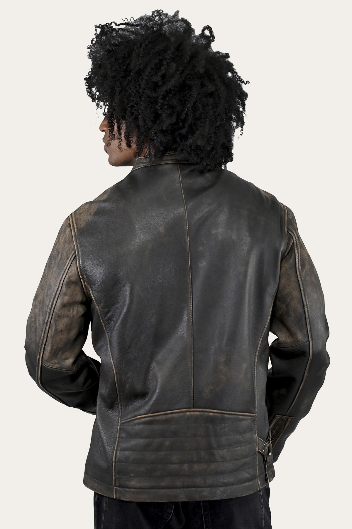 FRYE Men’s Brown Beige Leland Ombre Leather Jacket