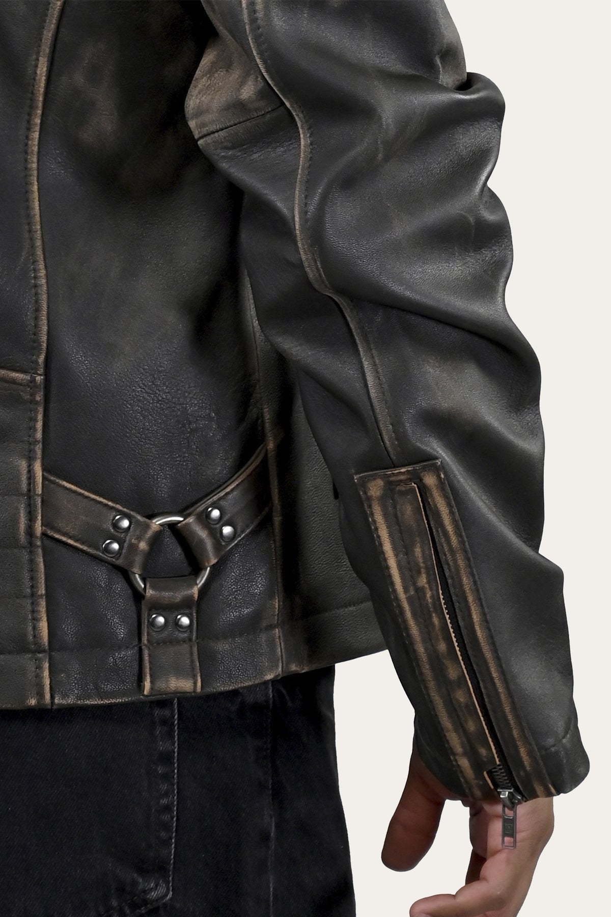 FRYE Men’s Brown Beige Leland Ombre Leather Jacket
