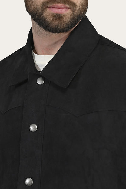 FRYE Men’s Navy Blue Judd Minimalist Suede Shacket