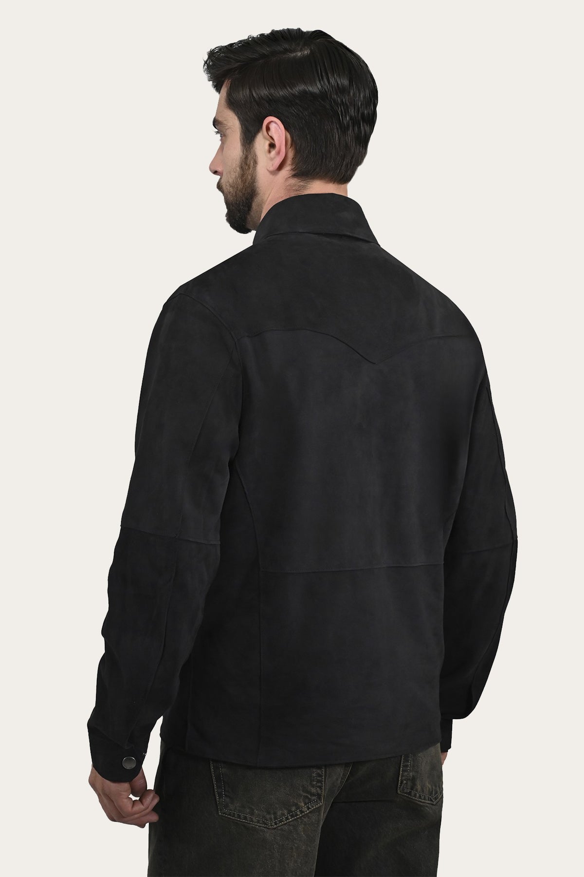 FRYE Men’s Navy Blue Judd Minimalist Suede Shacket