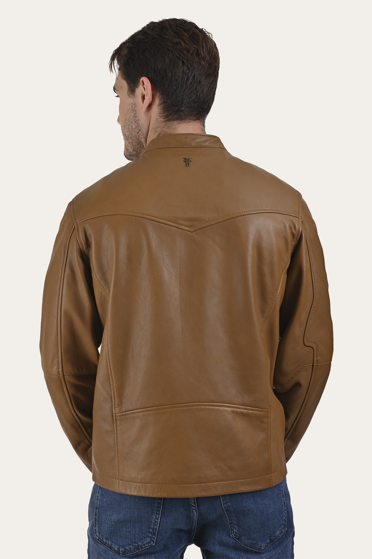 FRYE Men's Middle Brown Wyoming Racing Jacket