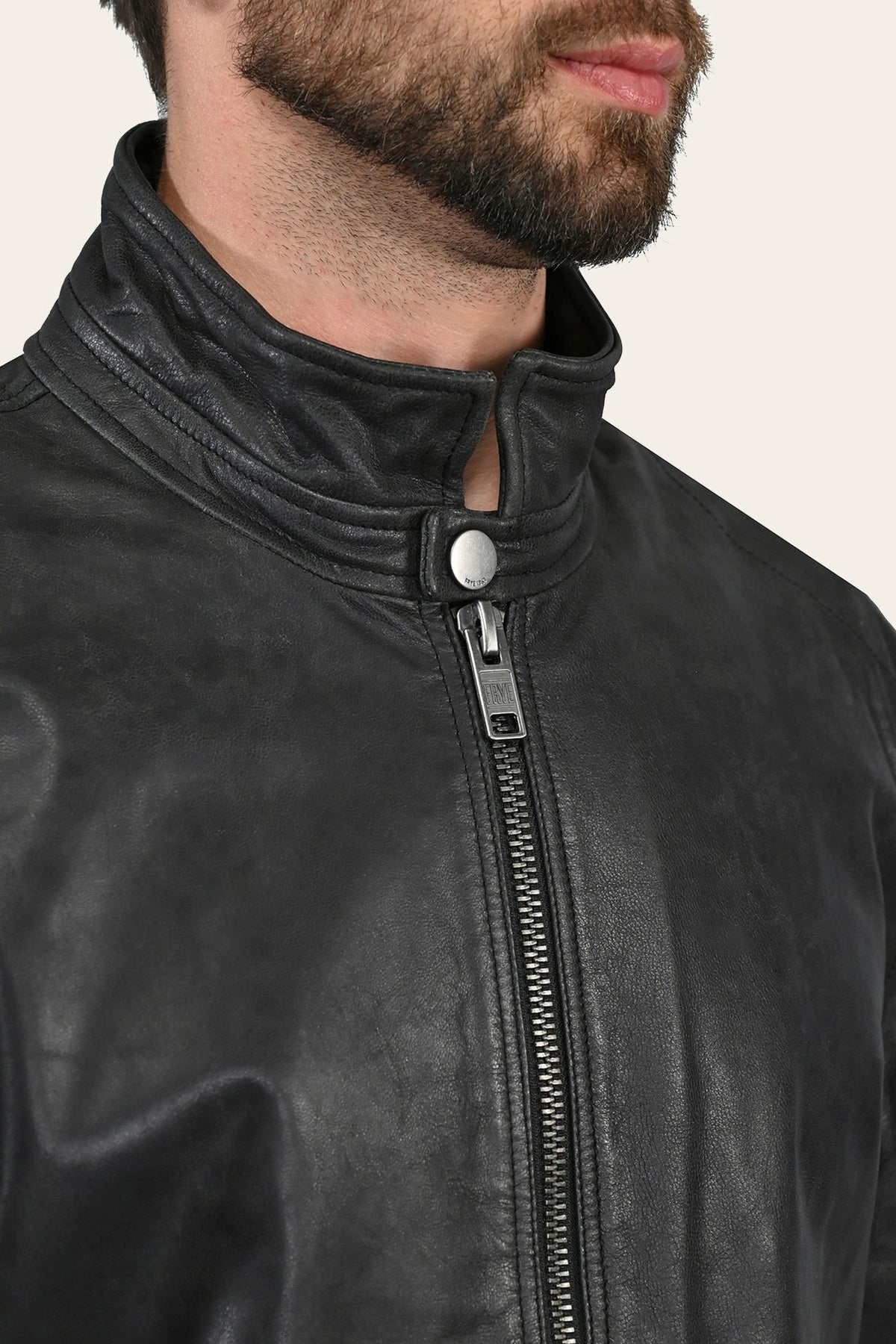 FRYE Men’s Black Lawton Modern Nappa Biker Jacket