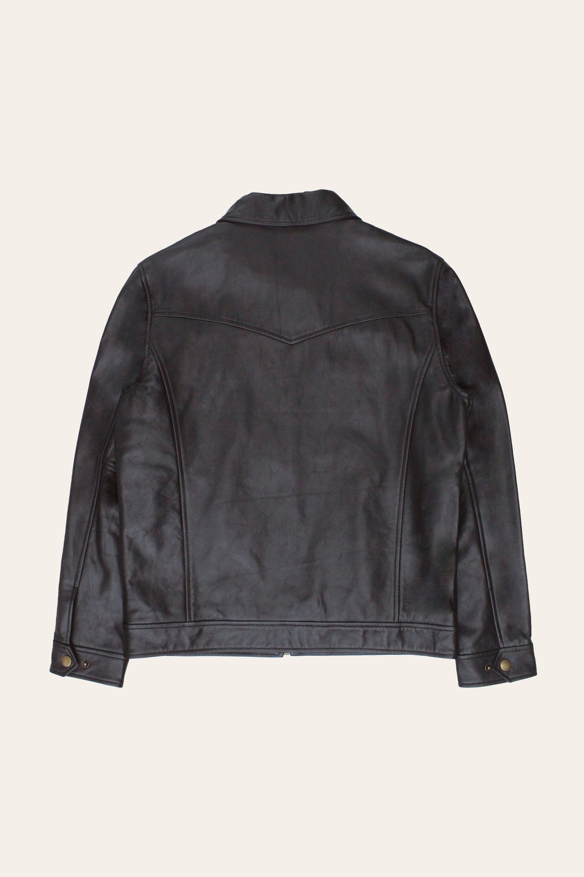 FRYE Men’s Dark Brown Kentucky Trucker Leather Jacket