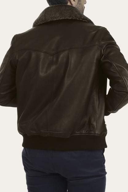 FRYE Men's Dark Brown Remington Trucker Jacket