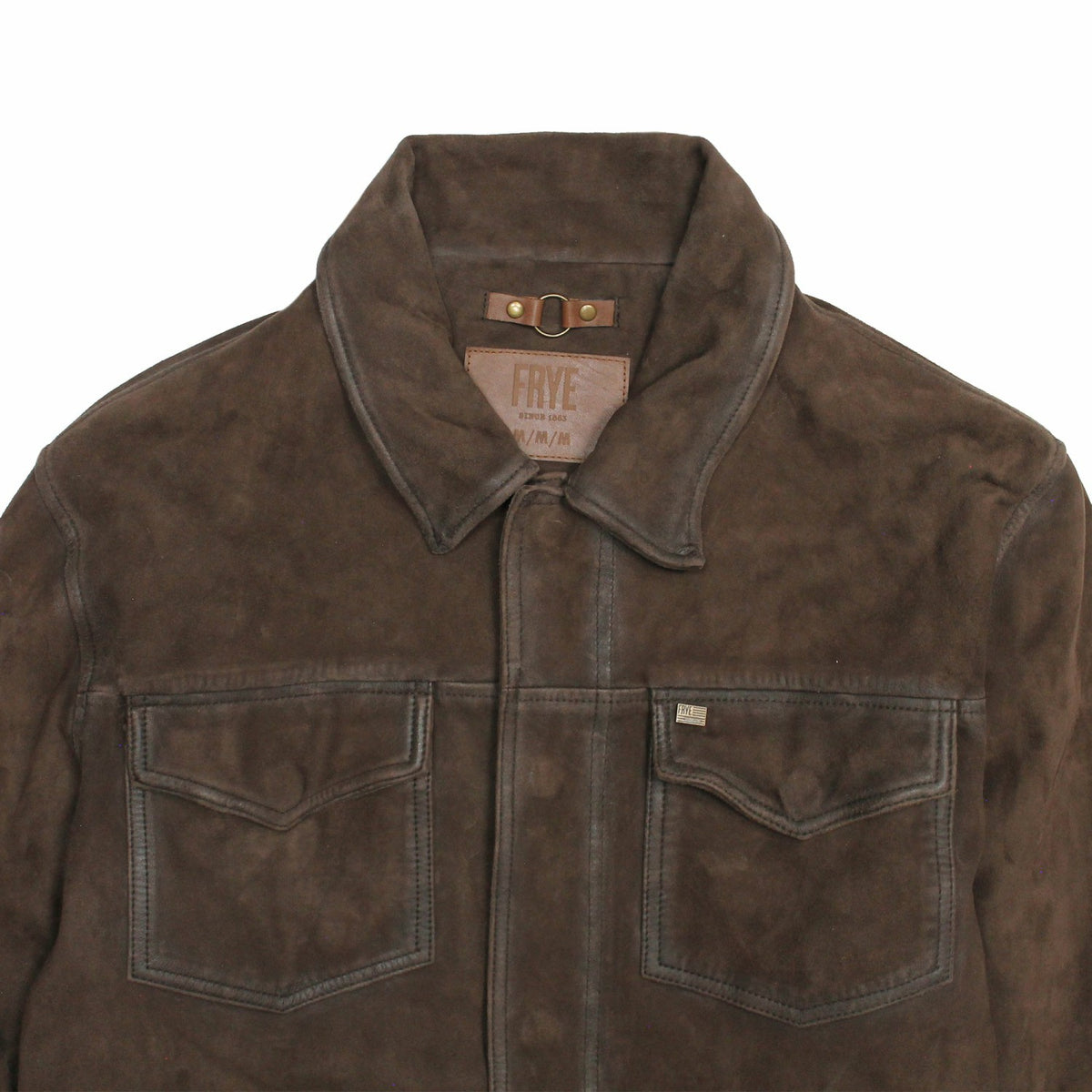 FRYE Men’s Dark Brown Brody Suede Shacket