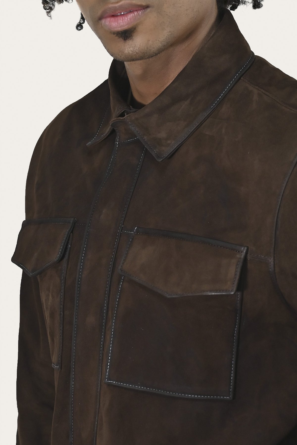 FRYE Men’s Dark Brown Brock Classic Suede Shacket