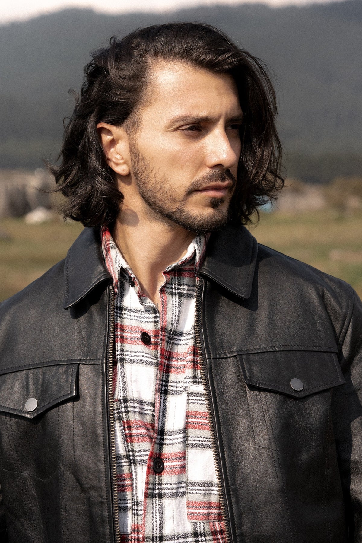 FRYE Men’s Black Durango Trucker Leather Jacket