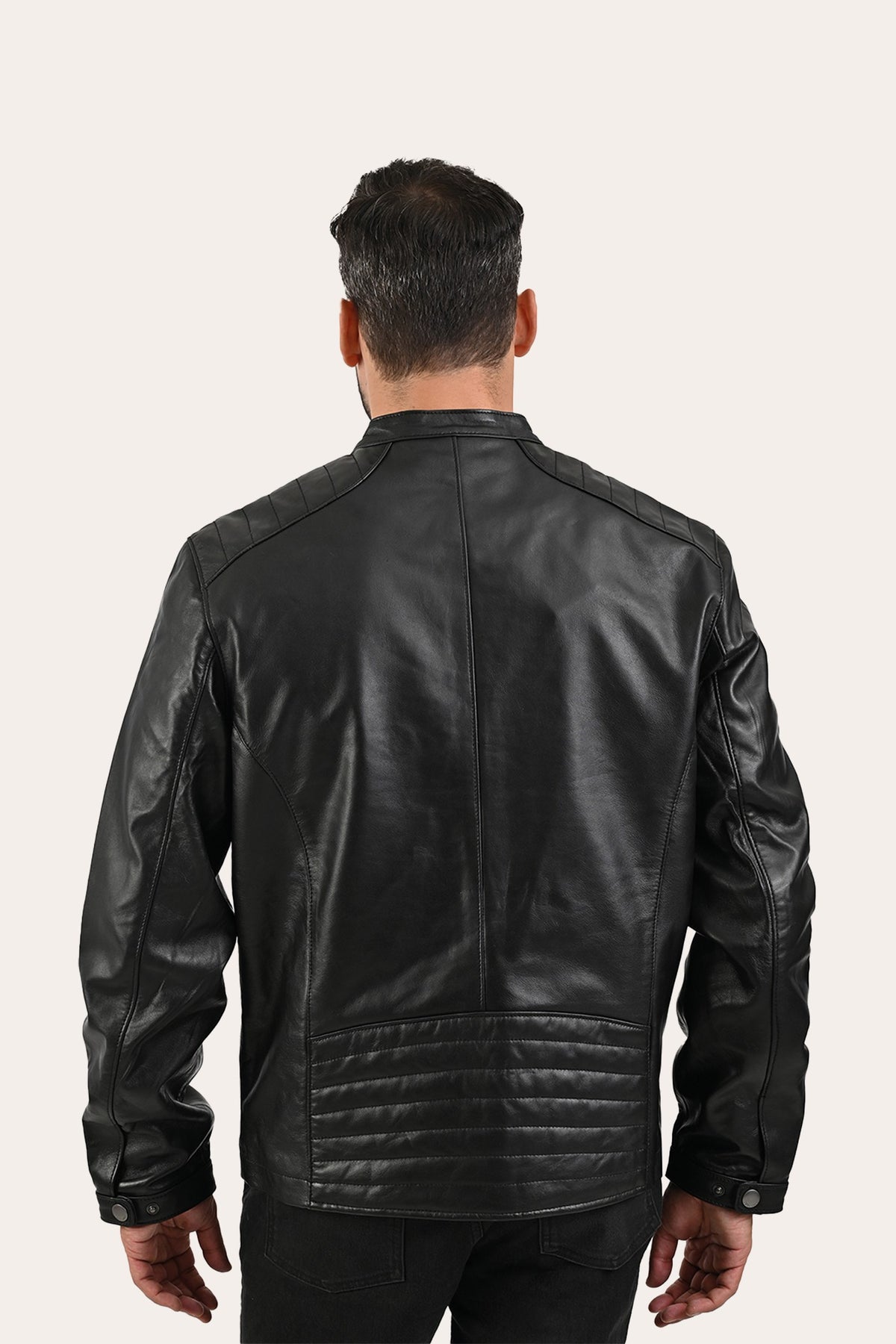FRYE Men’s Black Pioneer Racer Leather Jacket