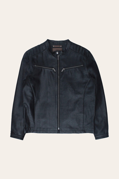 FRYE Men’s Black Pioneer Racer Leather Jacket